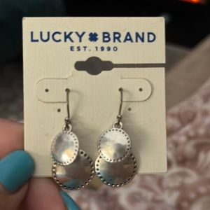 Lucky brand double drop silver earrings
